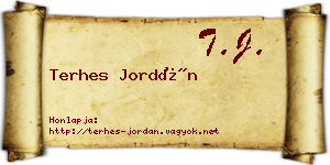 Terhes Jordán névjegykártya